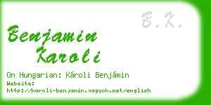 benjamin karoli business card