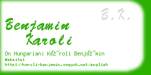 benjamin karoli business card